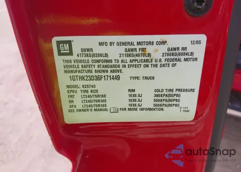 2006 GMC Sierra 2500Hd Slt z USA, uszkodzony, nr VIN 1GTHK23D36F171449